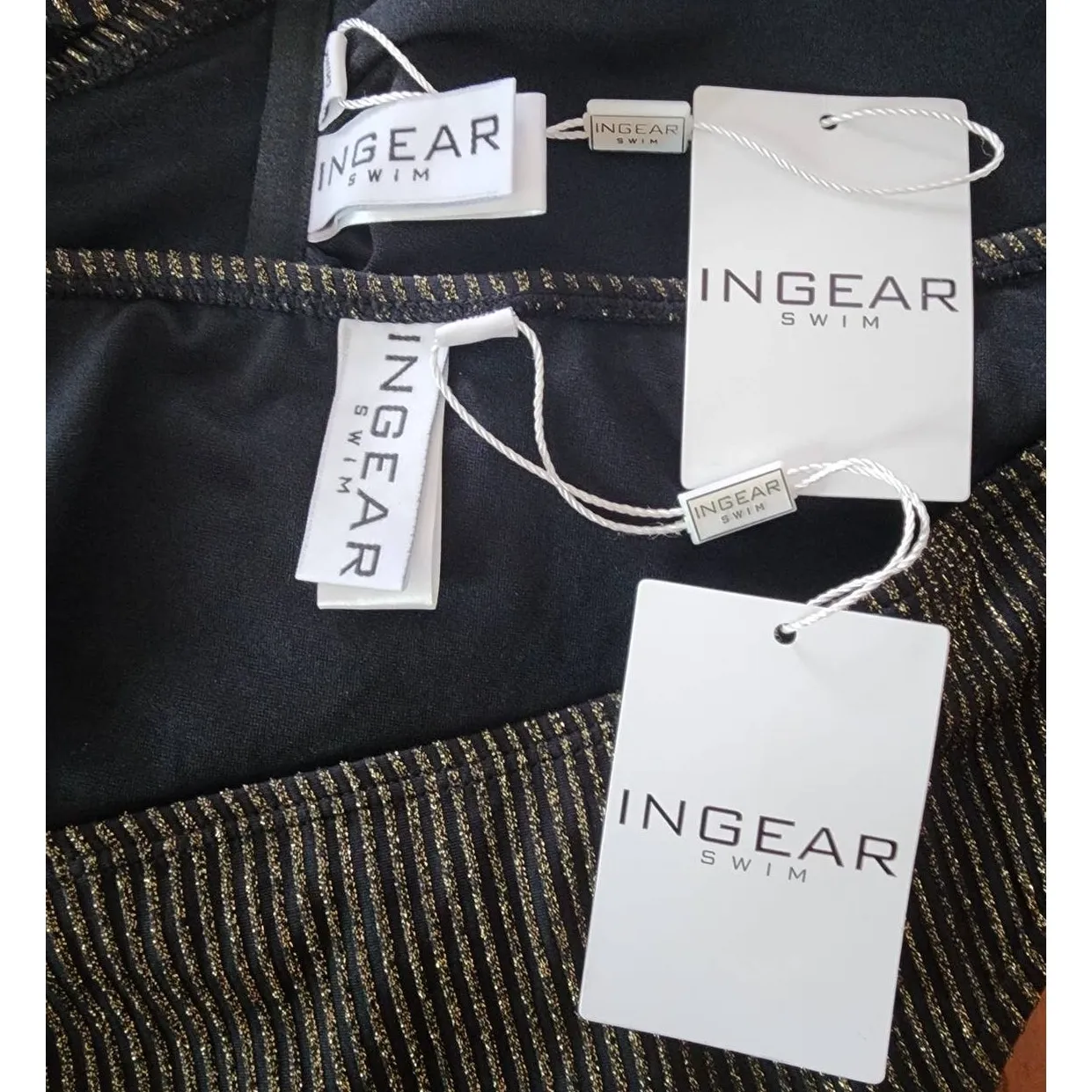 Ingear Black & Gold Metallic Striped Bikini Set – XL - Image 4