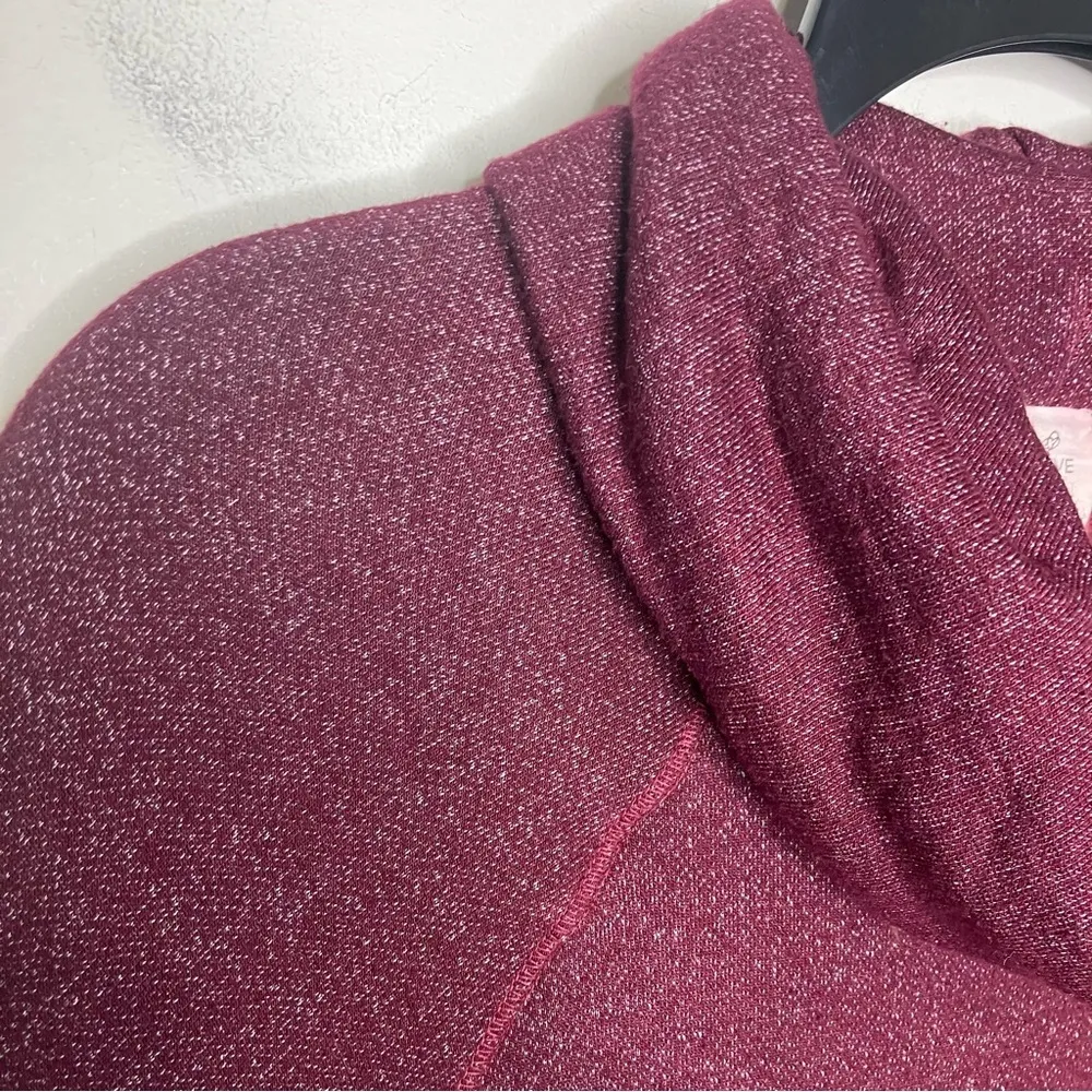 Evereve‎ + Michael Stars maroon cowl neck dress hi-lo hem size small 3/4 sleeves - Image 5