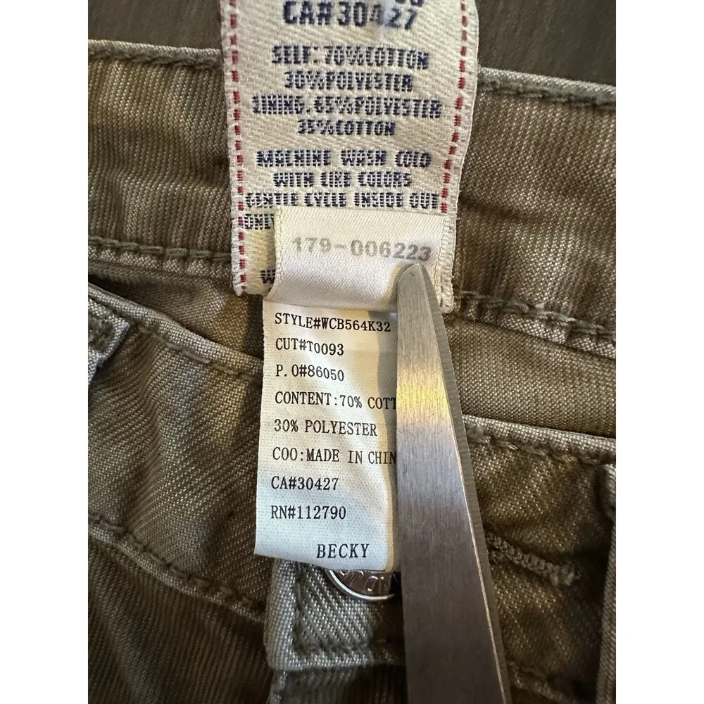 True Religion Womens 26 Becky Skinny Jeans Green Tan Color Y2K Retro Festival - Image 6