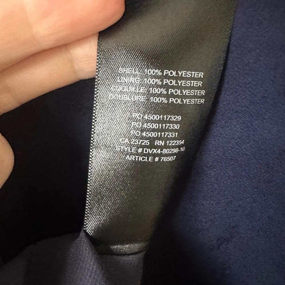 Aritzia Wilfred Lune Mini Wrap Satin Dress, Navy Blue Size Small - Image 5