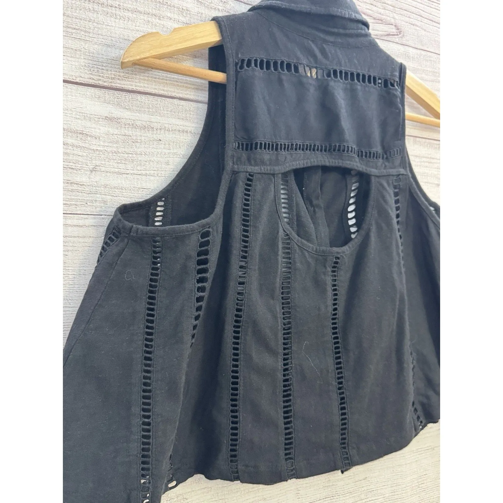 Free People Toosaloosa Slub Dandy Top Black Size S - Image 6