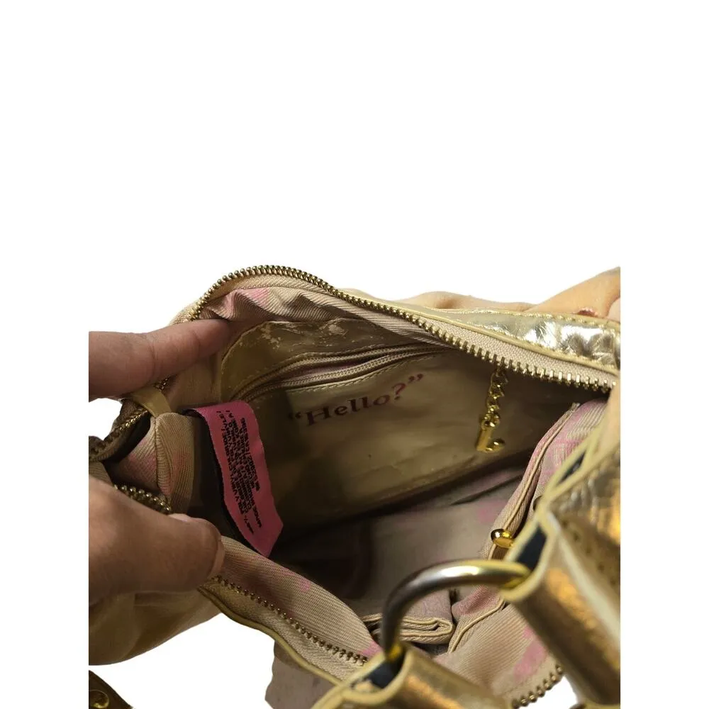 Vintage Juicy Couture Velour Satchel Yellow - Image 5