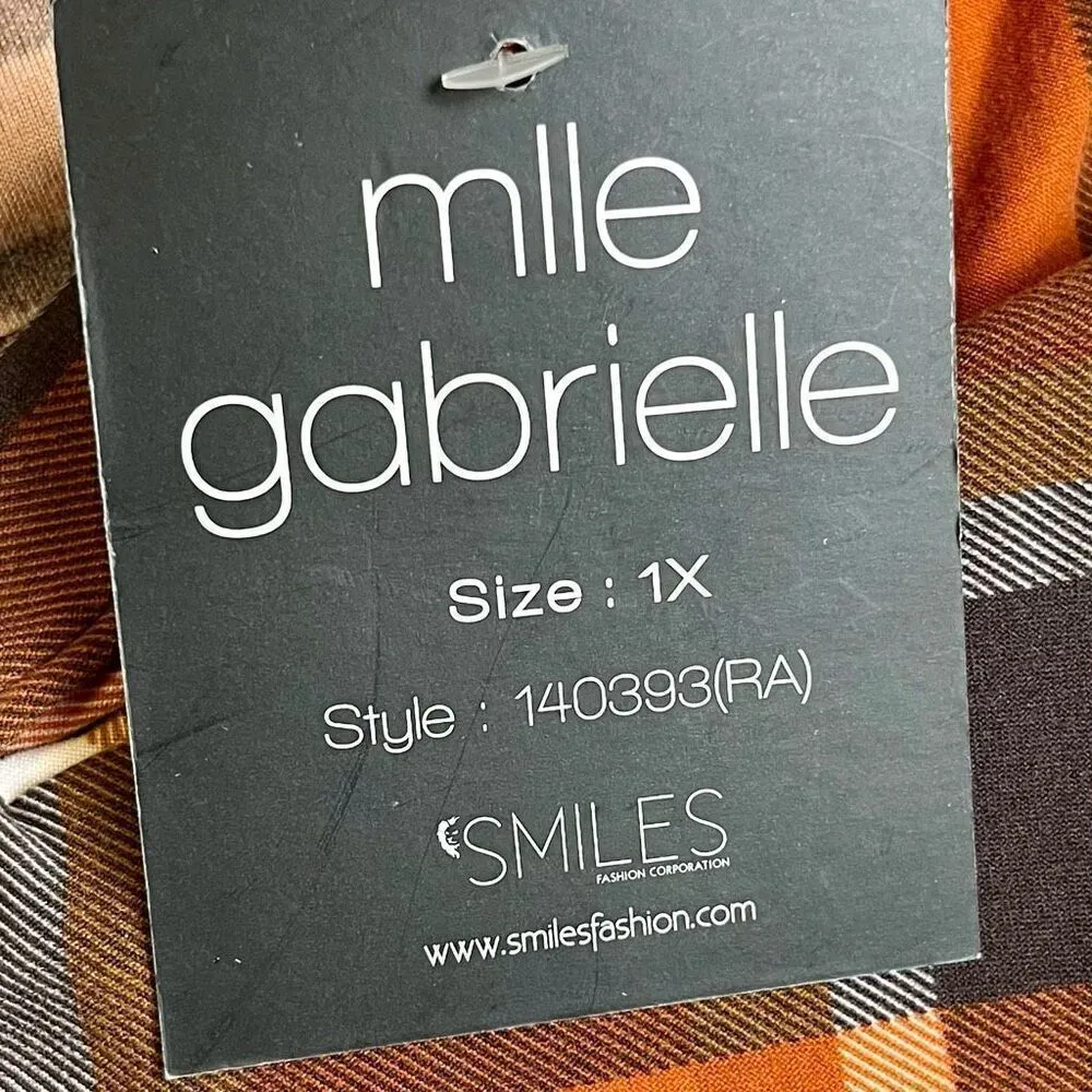 NWT Mlle Gabrielle Women’s Fall Plaid Pull-on Leggings 1X - Image 8