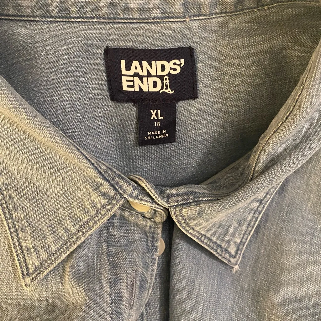 Land’s End Button Front Denim Dress - Image 2