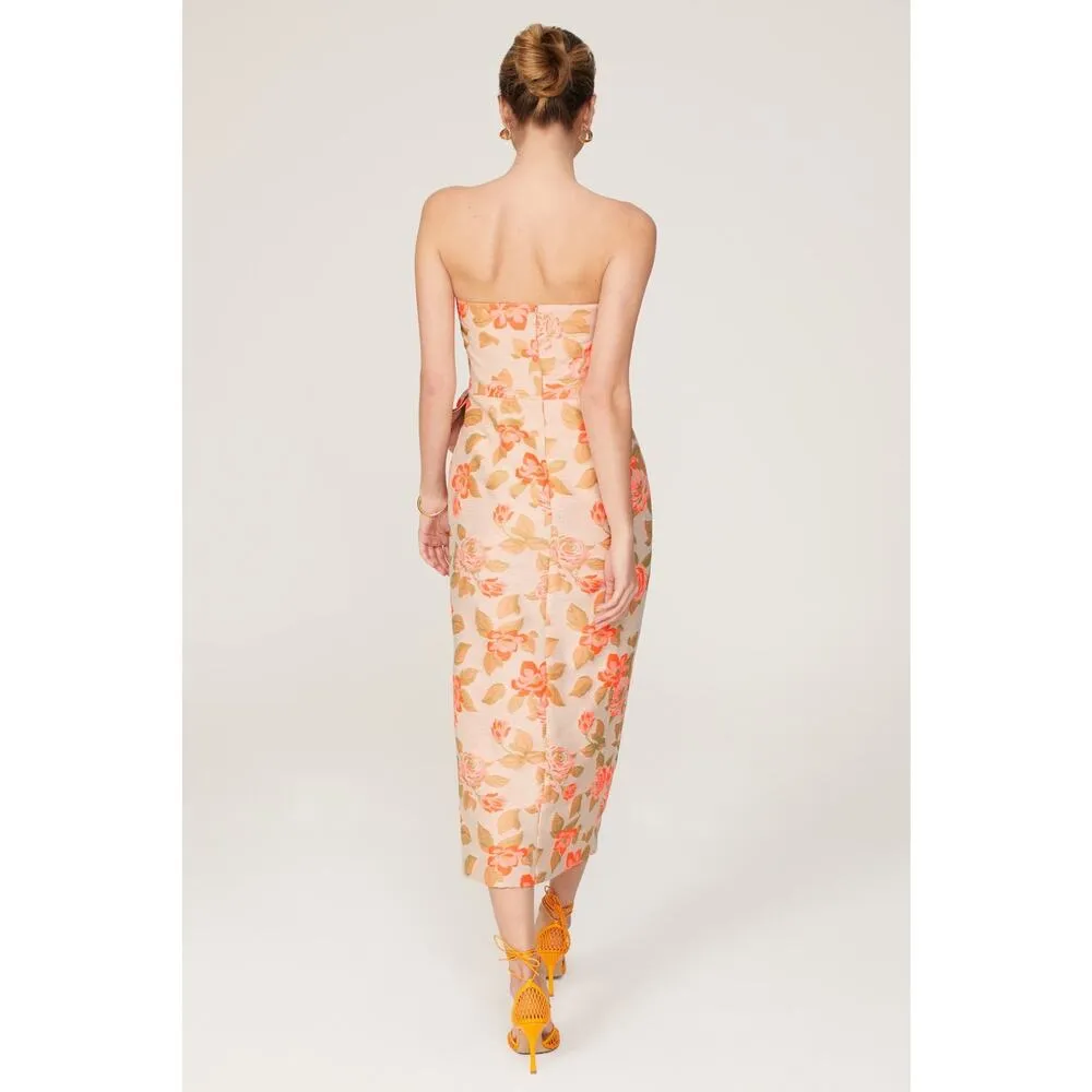 SHOSHANNA Multicolor Floral Cotton Blend Statement Bow Tie Merlin Dress Size 10 - Image 3