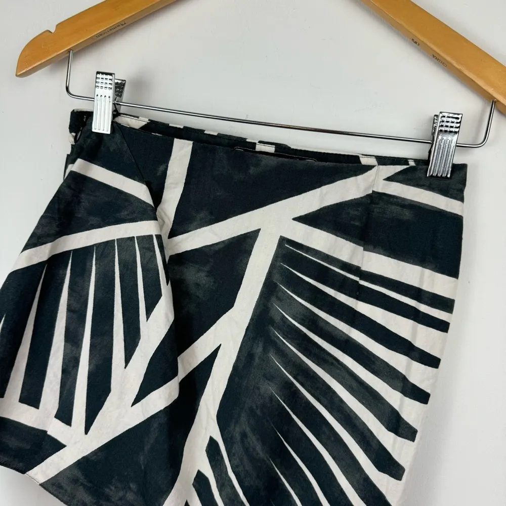 Zara Blogger Fav Draped Mini Skirt Sz XS Printed Asymmetrical Hem - Image 14