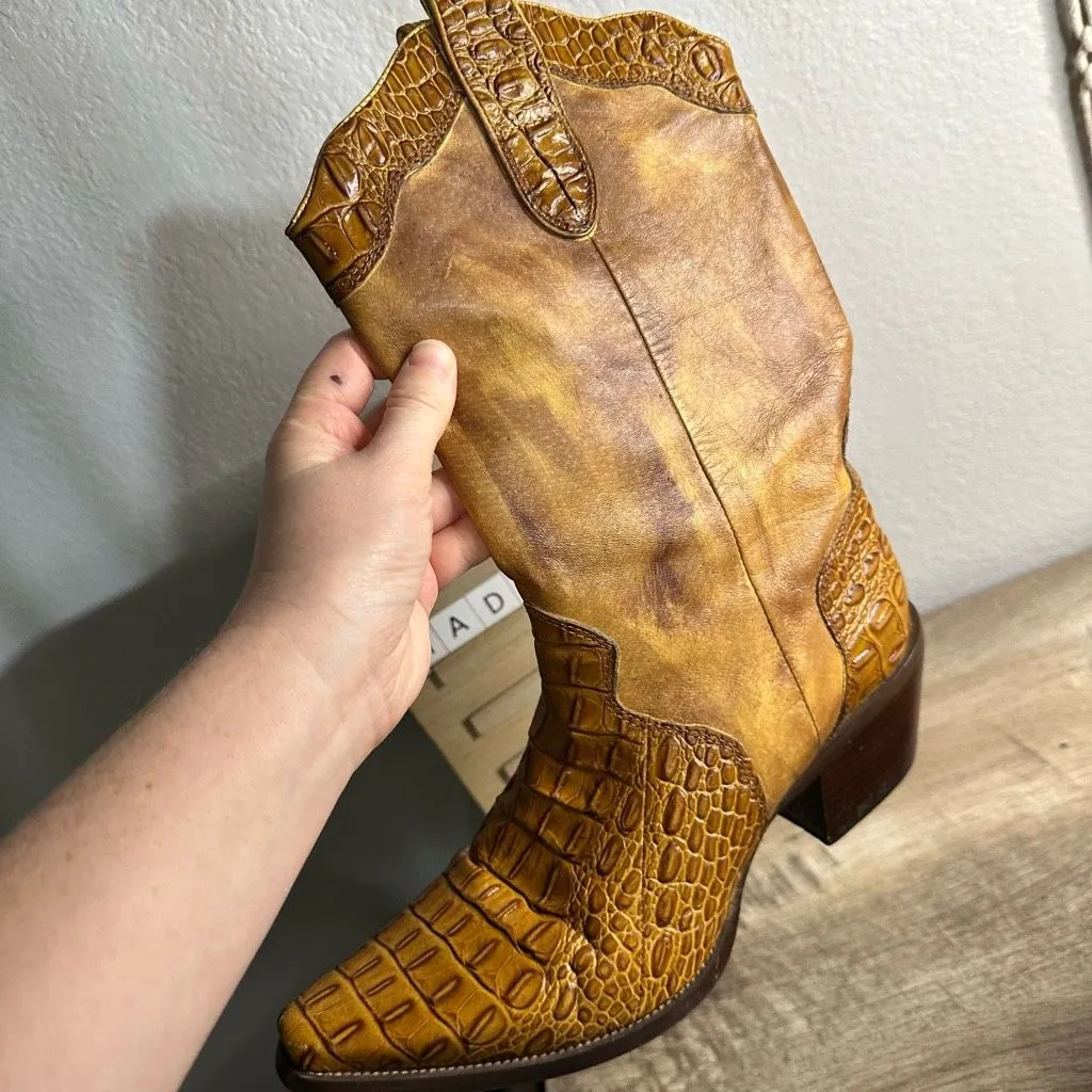 Miz Mooz Women’s 39 Faux Crocodile Western Cowgirl Boots - Image 7