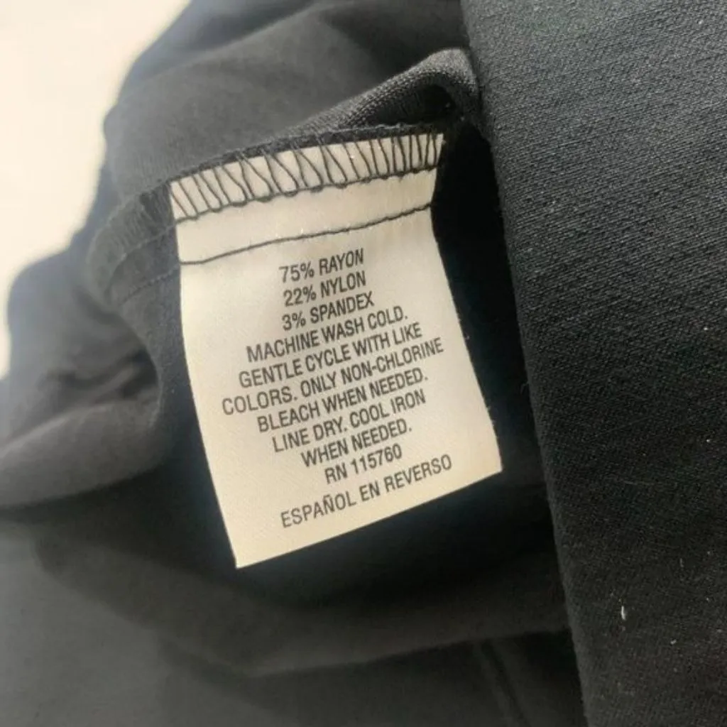 JM Collection Womens Black Pull-On Pants W/ Gold Button Details Size M - Image 3