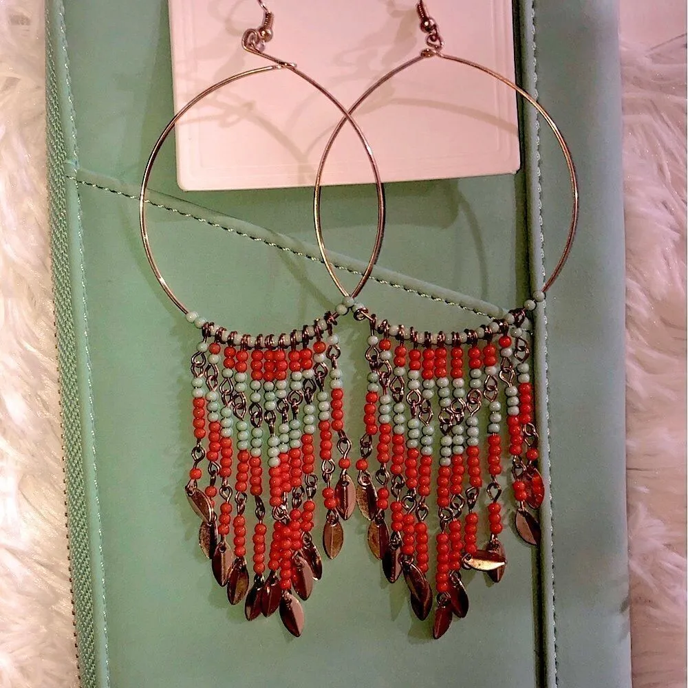 Boho style beaded western earrings - Image 2