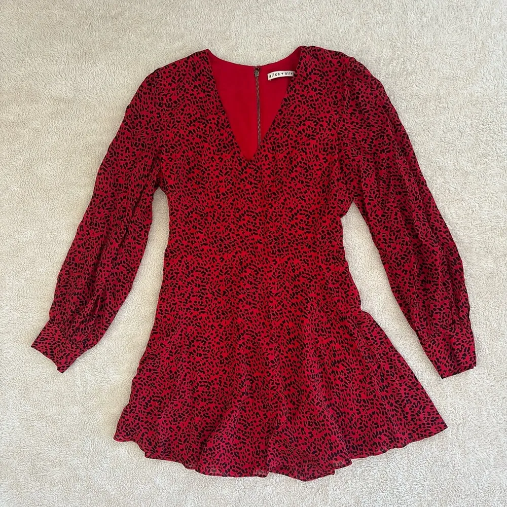 strapless open back dress Dollie Linen Mini Dress Red main image 1