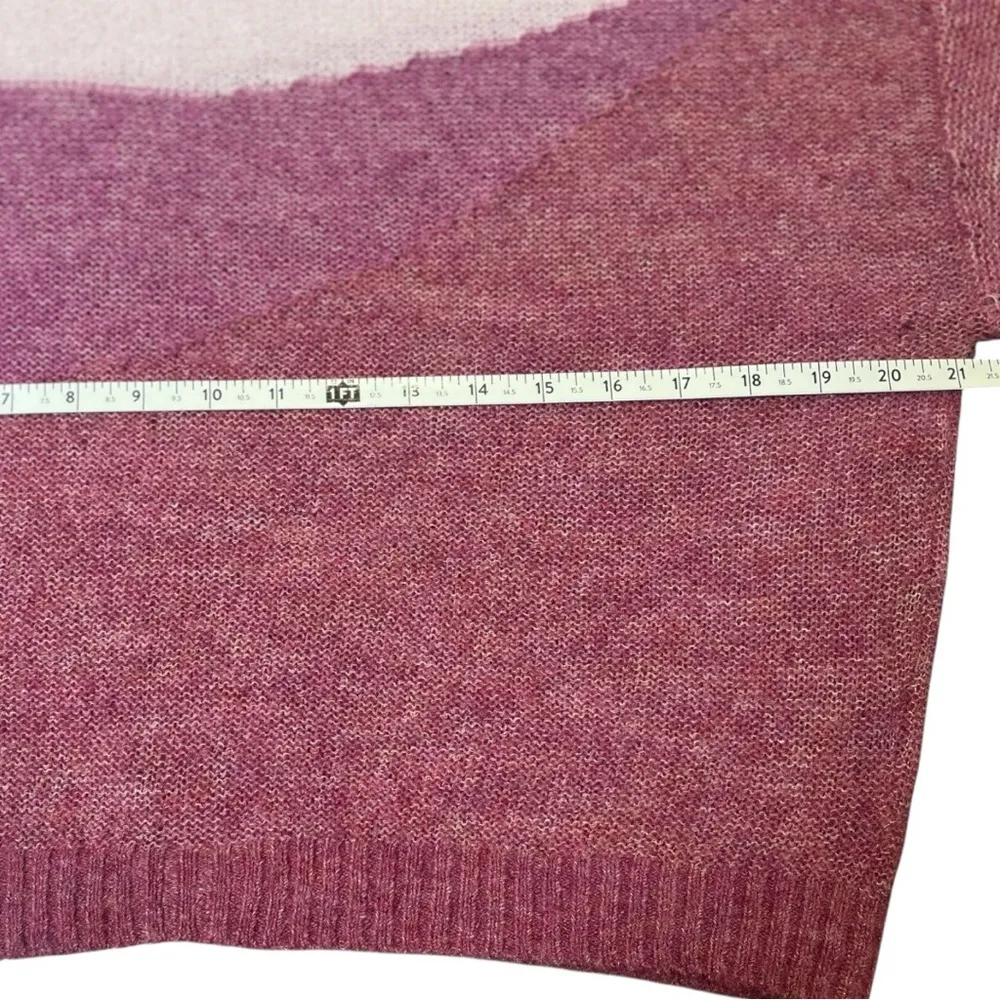 Old Navy Pink Color Block Crew Neck Sweater‎ Size Medium Soft Feminine Cozy Girl - Image 7