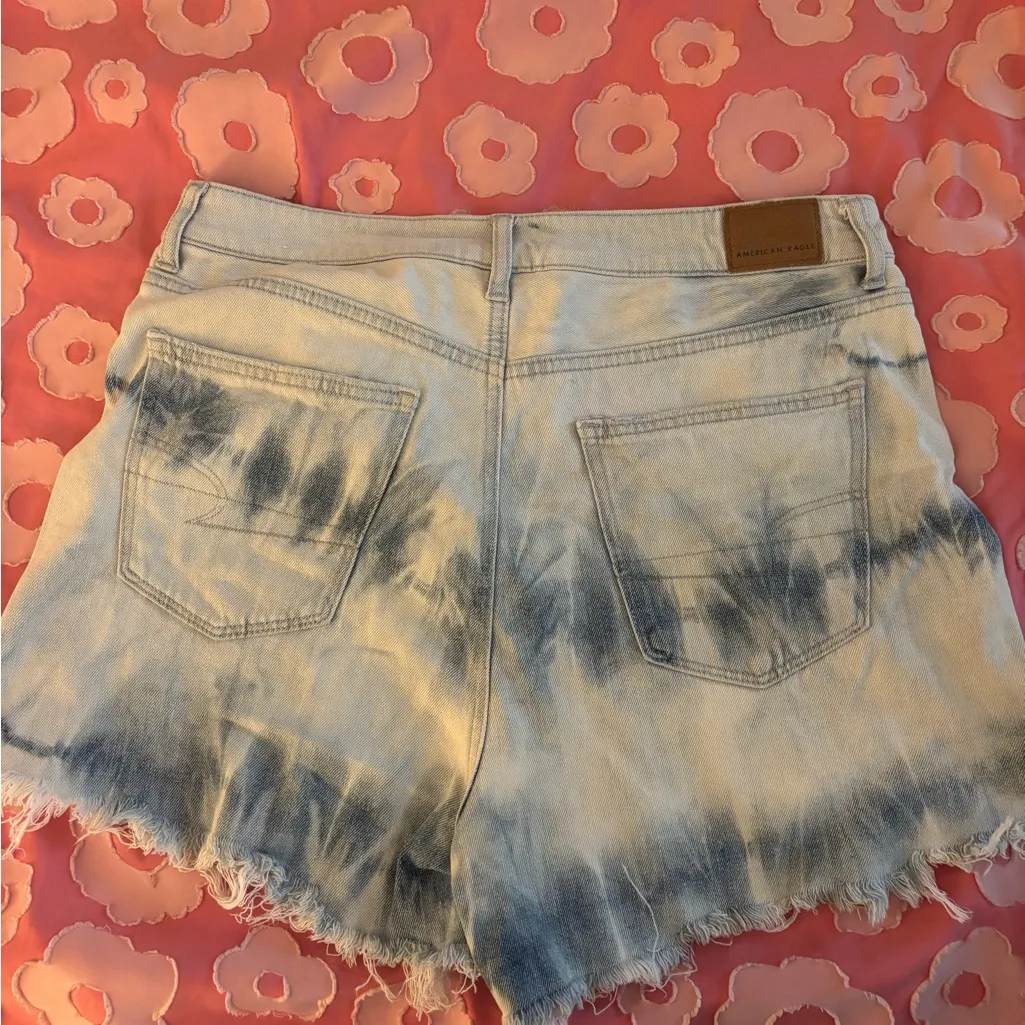 American Eagle Outfitters Blue Tie-Dye Jean Shorts - Image 2