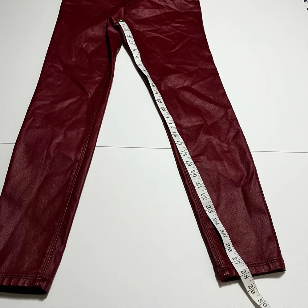 A loves A Womens Size 26 Red Merlot High Rise Ankle Skinny Coated Denim Pant NEW - Image 9