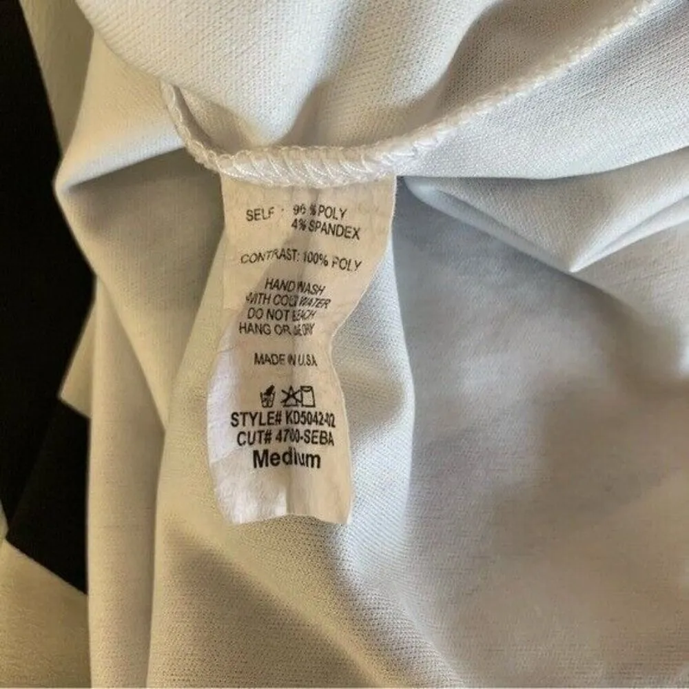 41 Hawthorn Black White Chevron Fit Flare Sleeveless Dress Medium Trendy Stylish - Image 7