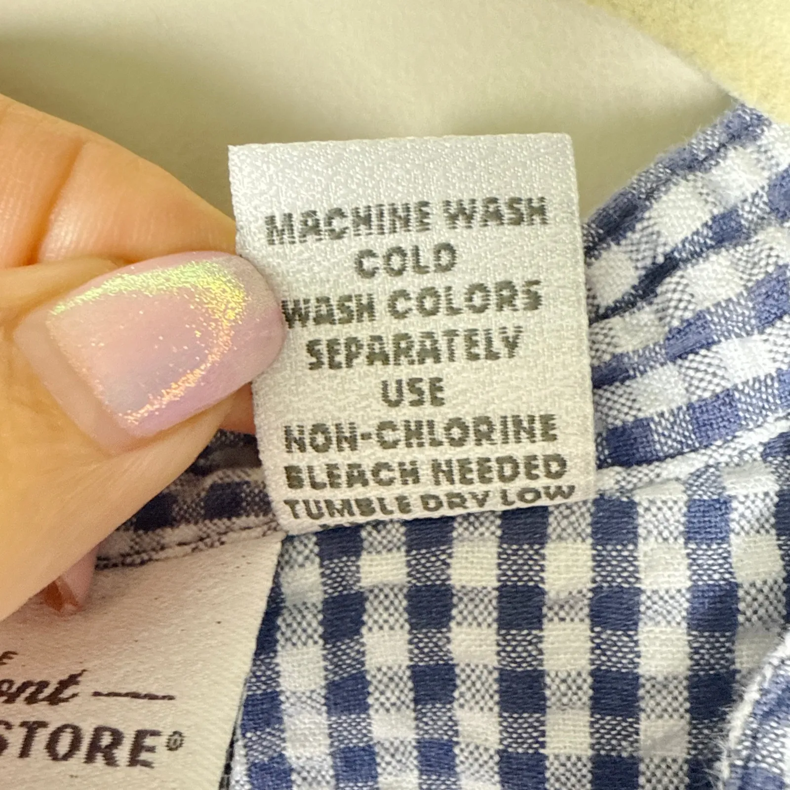 The Vermont Country Store XL Sleeveless‎ Gingham Blue White V - Image 6