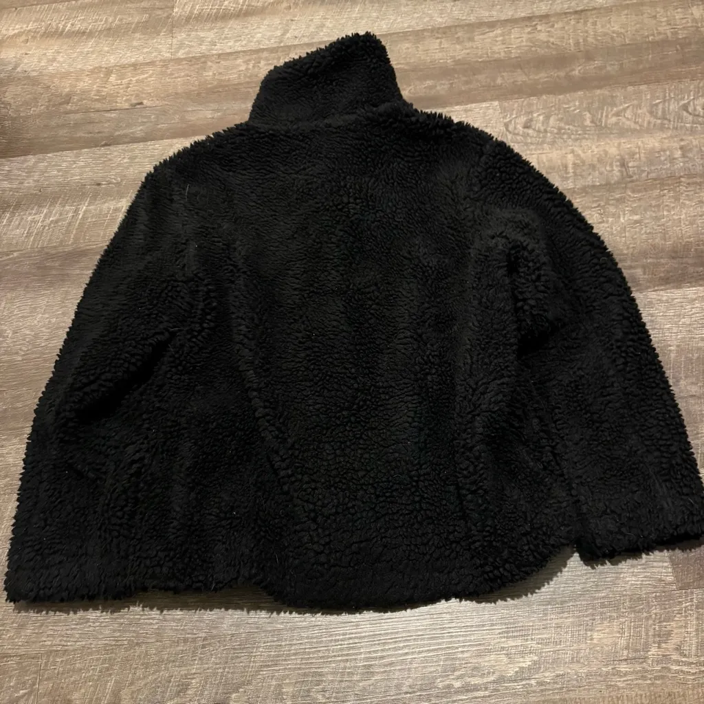 LA Hearts Black Sherpa Zip Up Jacket - Image 4