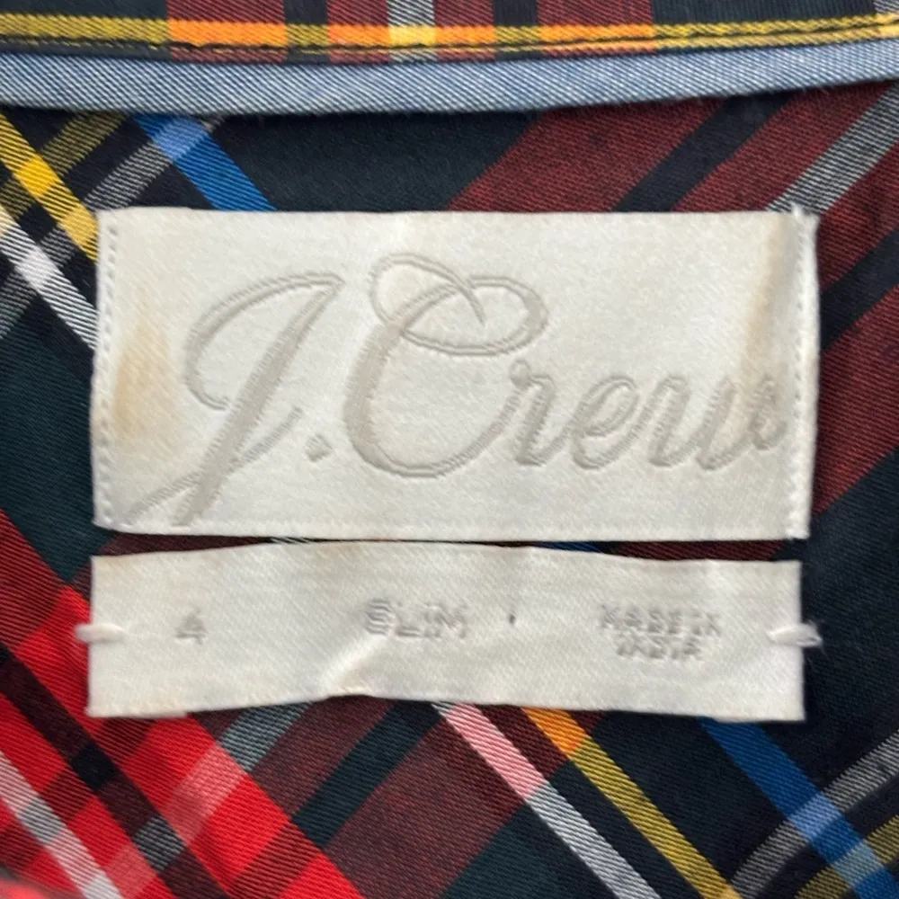 J. Crew Slim-fit stretch cotton poplin shirt in Stewart tartan size 4. Preppy - Image 3