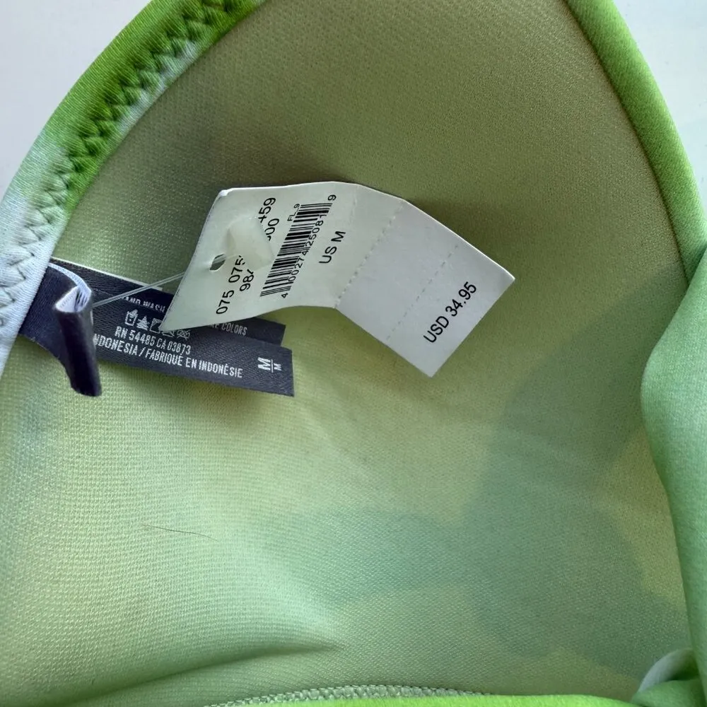 NWT  Padded Perky Triangle Halter Bikini Top Green Size Medium M NEW - Image 5