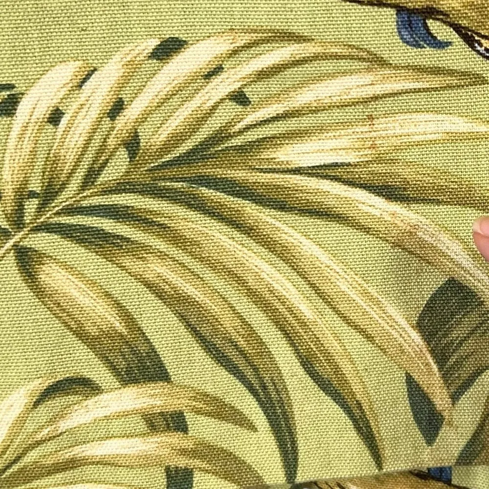 Muse Linen Sequined Parakeets & Butterflies Straight Skirt Green Size 14 - Image 8