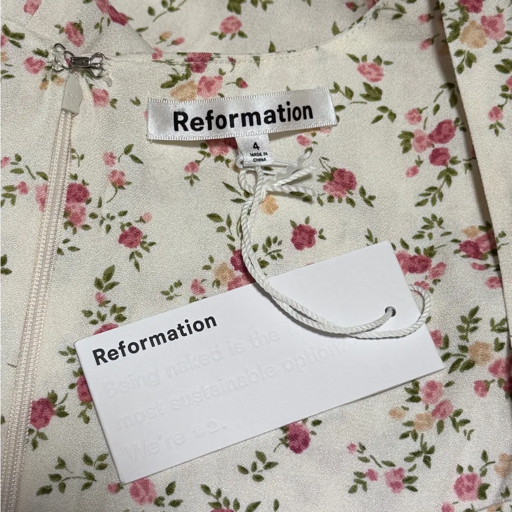 NEW Reformation Lacey Midi Dress Size 4 Boheme Floral - Image 7