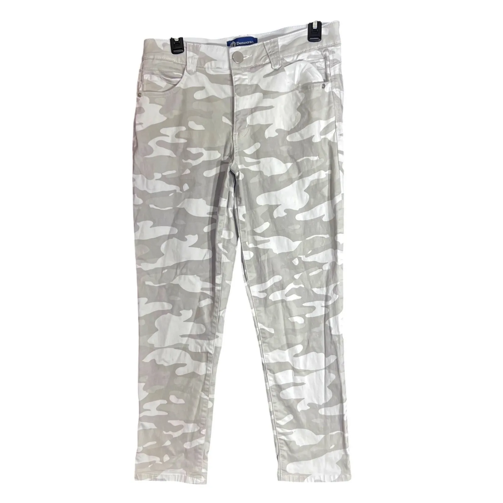 Democracy "Ab"Solution Skinny Jeans Womens 12 Grey Camo Stretch Casual Modern - Image 2