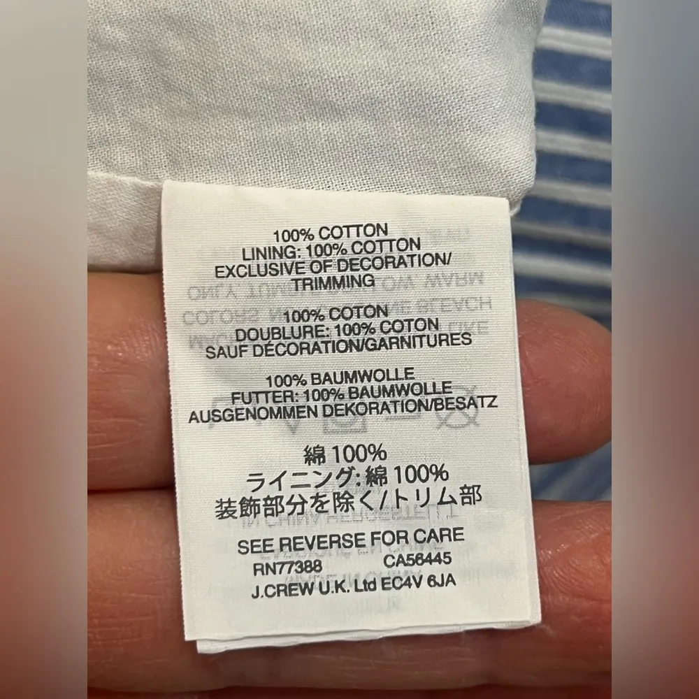 J.Crew Embroidered Pineapple Striped Tiered Midi Skirt Blue White Size XS - Image 13