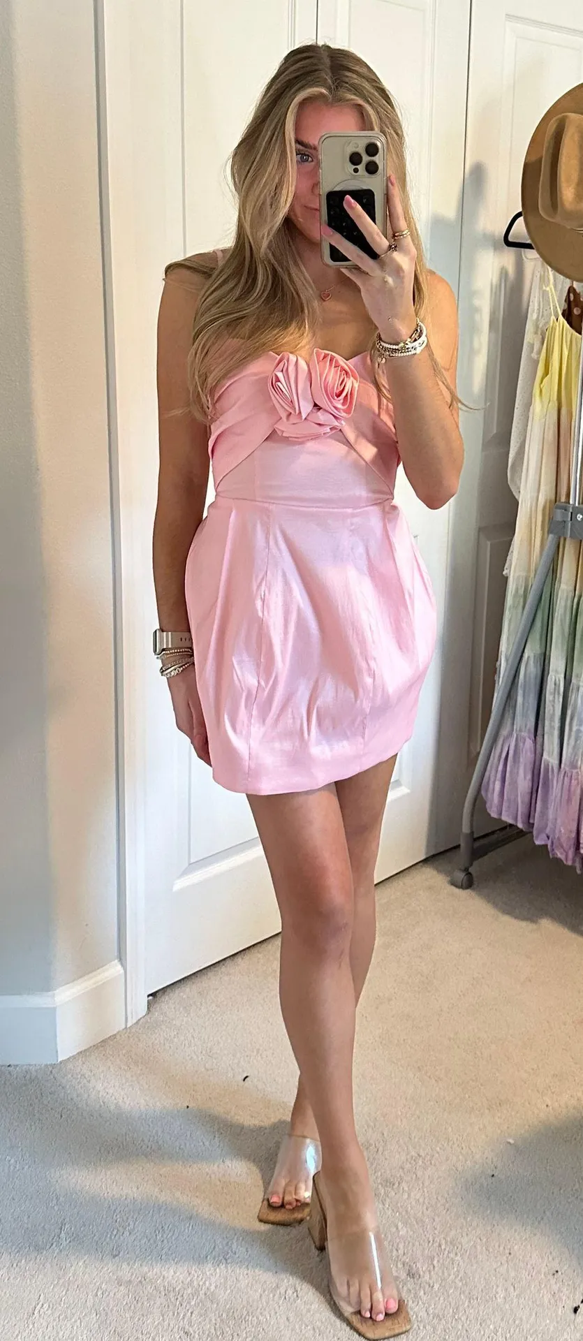 Pink Rose Mini Dress - Image 2