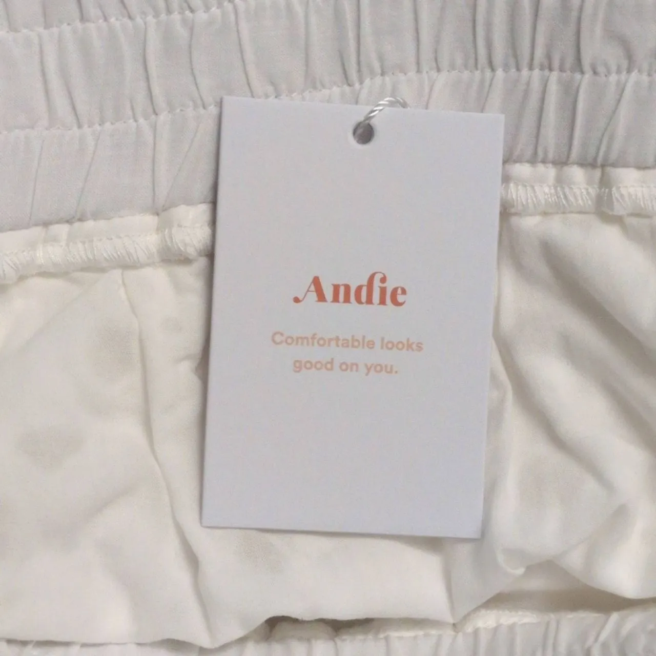 NWT Andie The Mona Skirt White Eyelet Scalloped Elastic Waist Cotton Midi M - Image 8