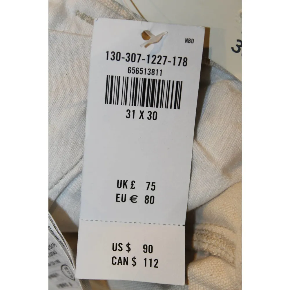 Womens Abercrombie & Fitch Baggy Cream Denim Cargo Pants Utility Pants Sz 31 NWT - Image 8