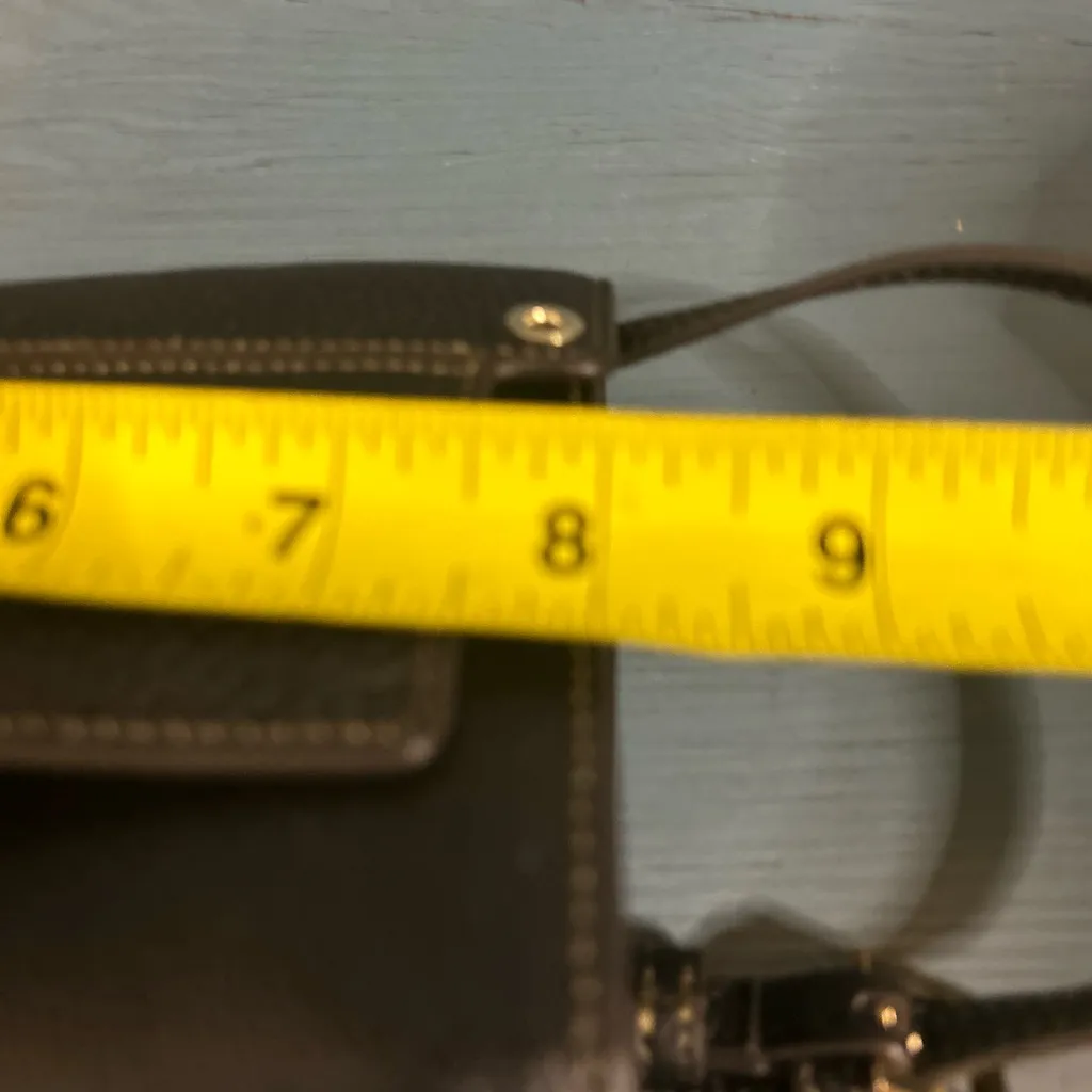 Furla Dark Black Pebble Leather Shoulder Bag | Crossbody Wallet Purse Authentic - Image 10