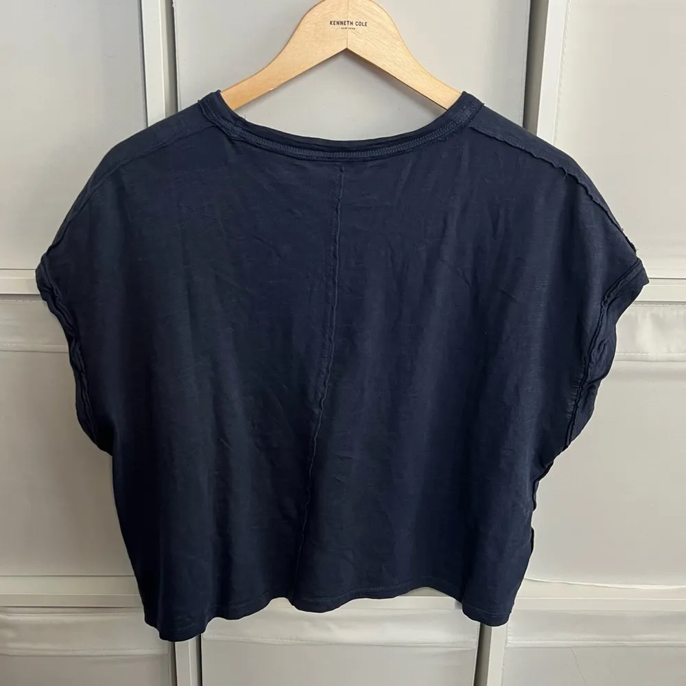 Free People Navy Short Sleeve Top - Image 4