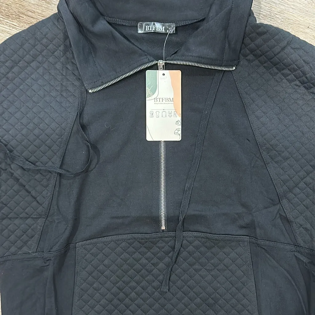 NWT BTFBM black polo light sweatshirt - Image 2