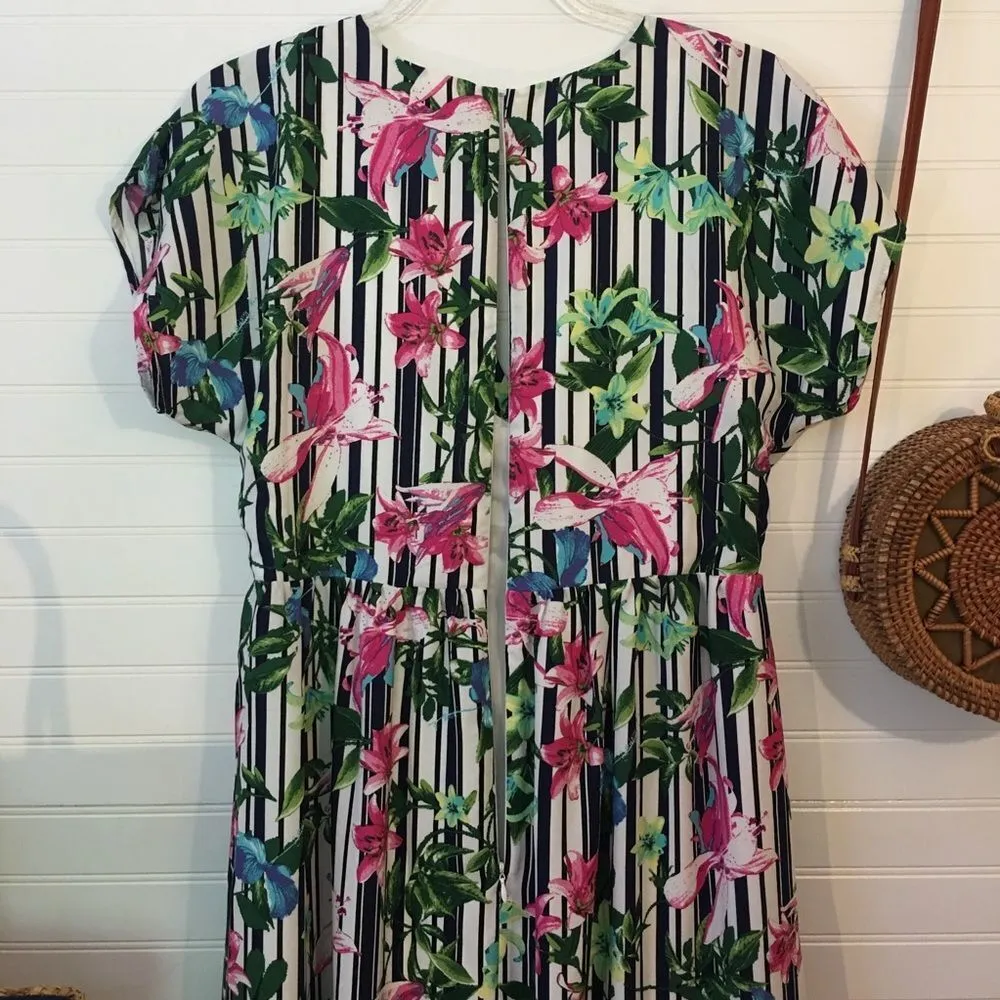 NEW Sugar + Lips Tropical Striped Midi Dress​ - Image 4