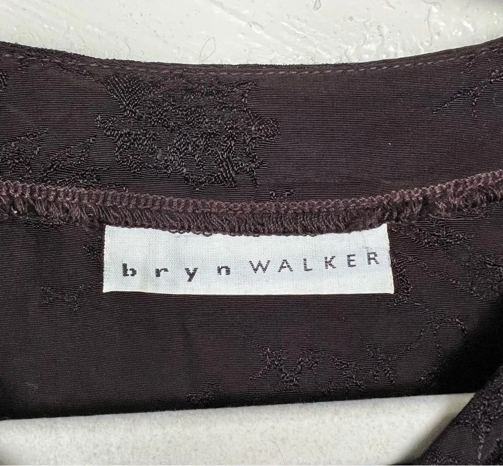 Bryn Walker Chocolate Brown Top Button Open Front Long Sleeve Blouse Size Small - Image 4