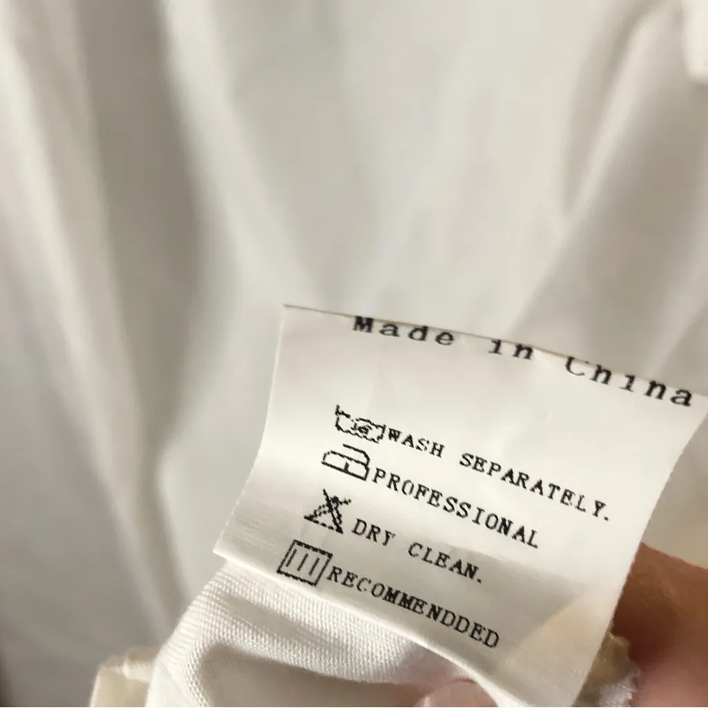 Koandaily cotton blend‎ off shoulder tie bow maxi dress white size small - Image 5