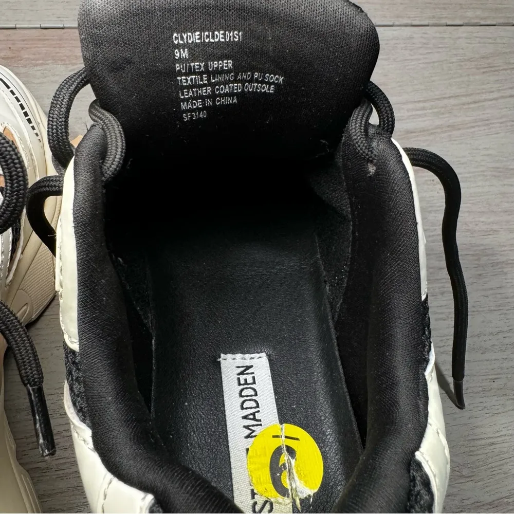 Steve Madden Clydie Chunky Platform Sneaker Size 9 M Black/Tan Lifestyle Fashion - Image 13