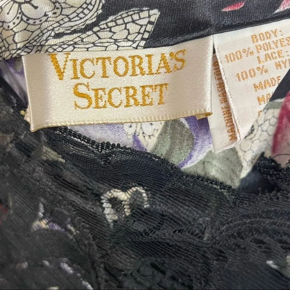 VS Gold Label Vintage Womens Slip Dress Size L Floral Lace Maxi 90s Y2K Coquette - Image 6