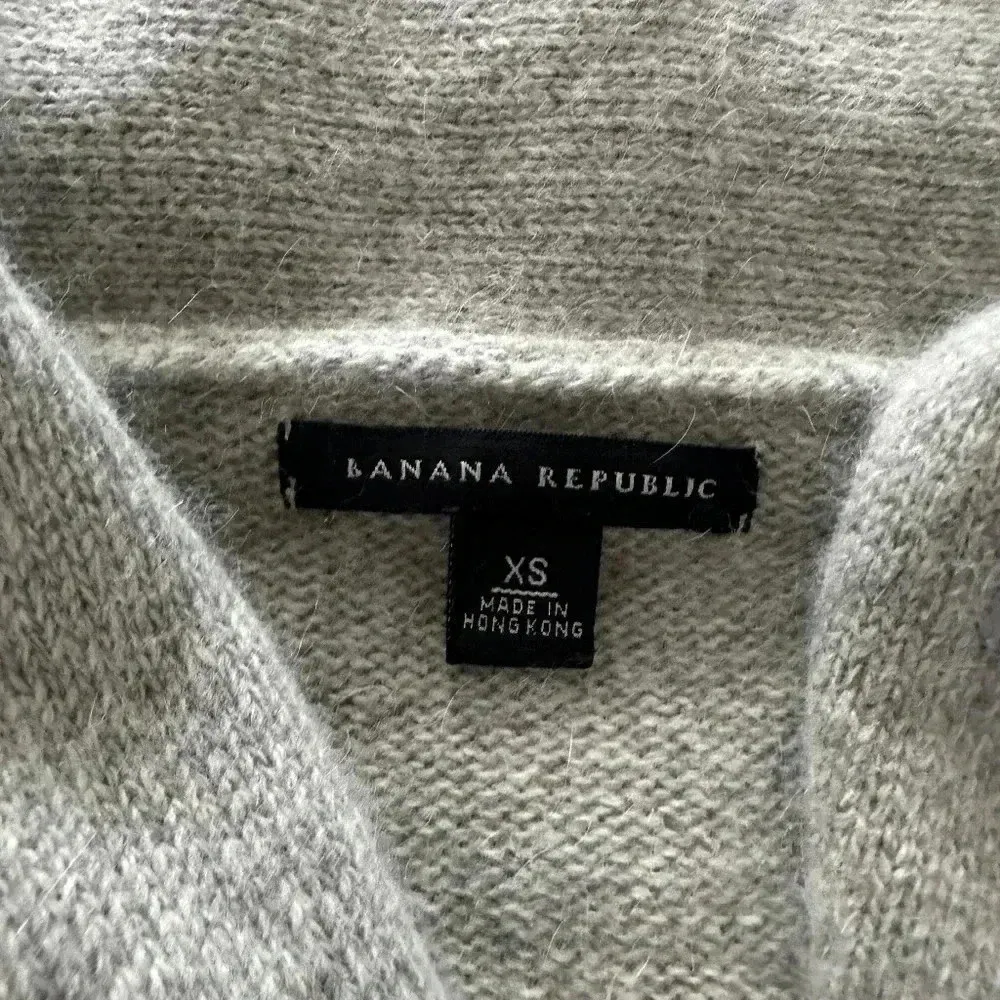 Banana Republic Angora Gray Shawl Collar Women's Cardigan Size Extra Small - Image 5