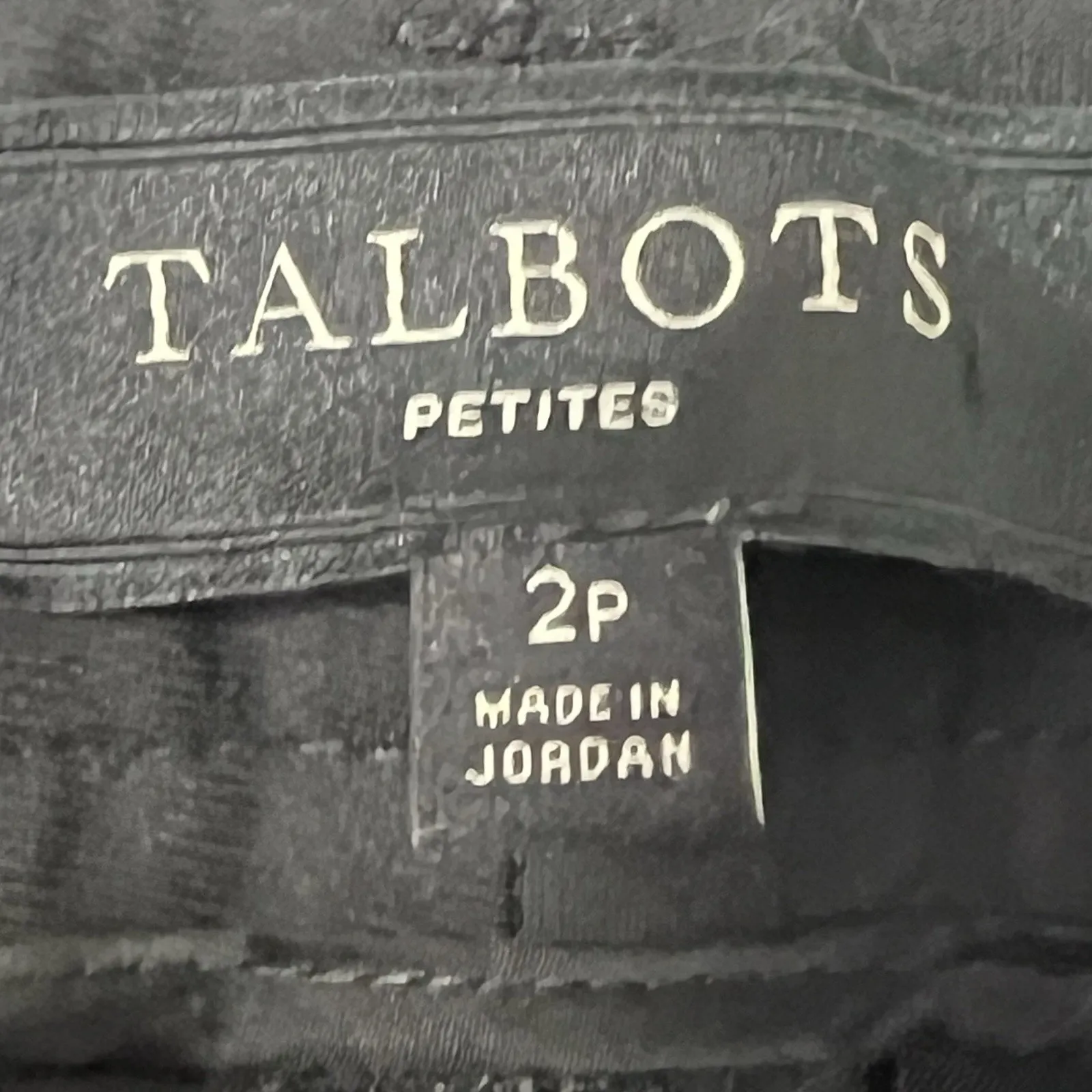 Talbots Woman’s Black Pleat Heritage Career Trouser Cotton Blend. Size 2P Short - Image 3