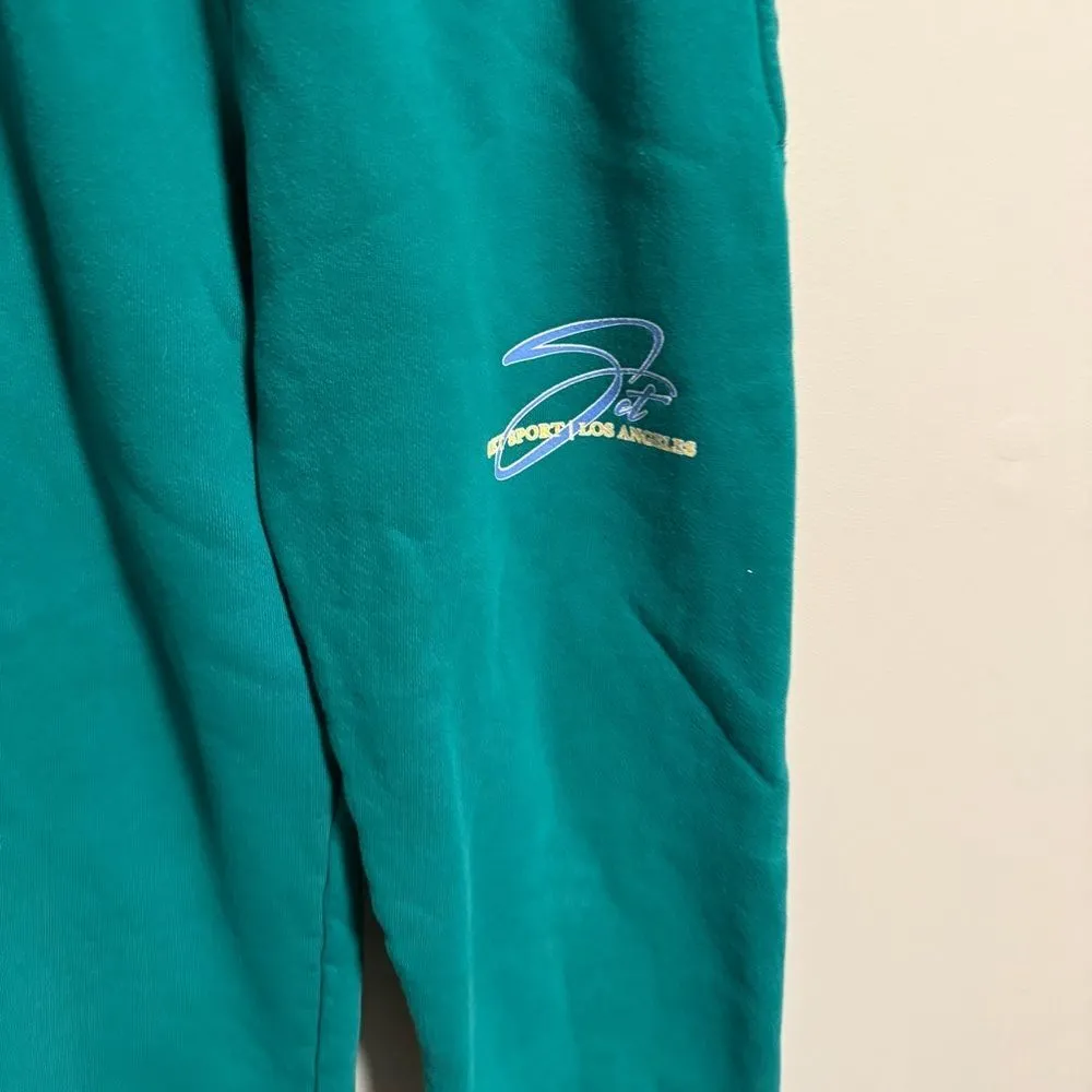 Set Active Half Zip Sweater & Sweatpants Matching Set in Palm Green- Size Small - Image 3