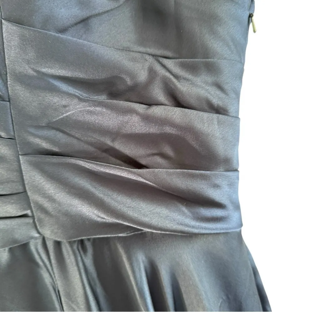 La Femme Strapless Sweetheart‎ Satin Ballgown Navy Blue 4 - Image 8