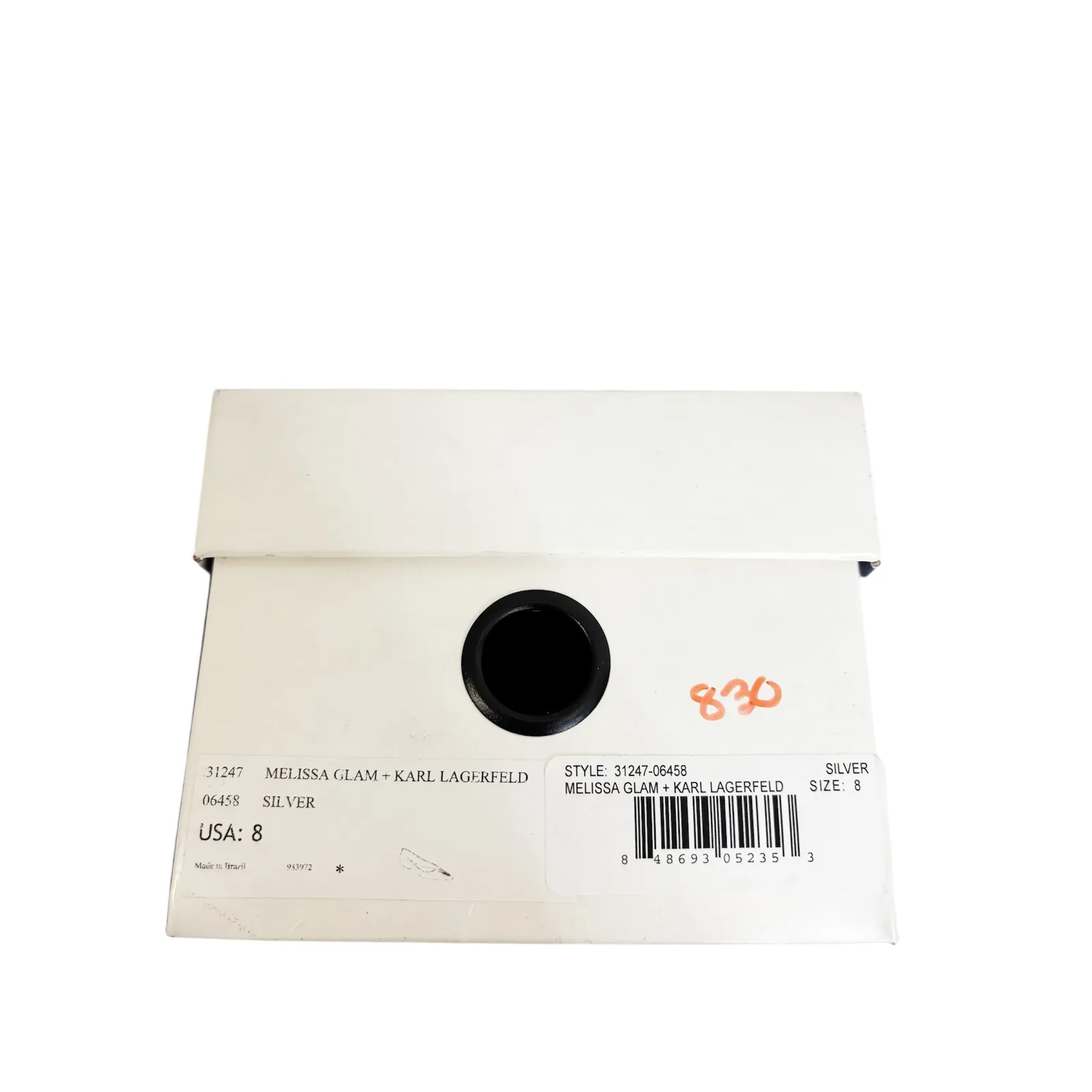 Melissa Ballet Flats Womens 8 Silver Glam Karl Lagerfeld Pointed Toe Glitter - Image 10