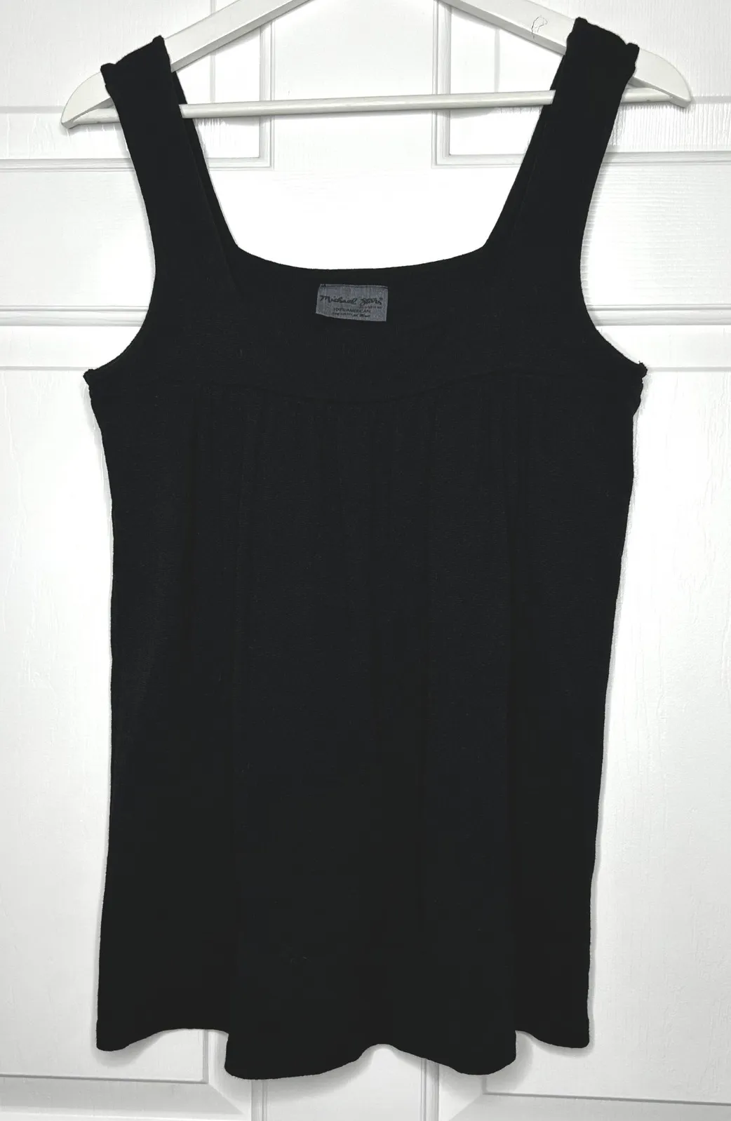 Michael Stars Black Tank Top Square Neck One Size Fits All Knit Sleeveless - Image 1