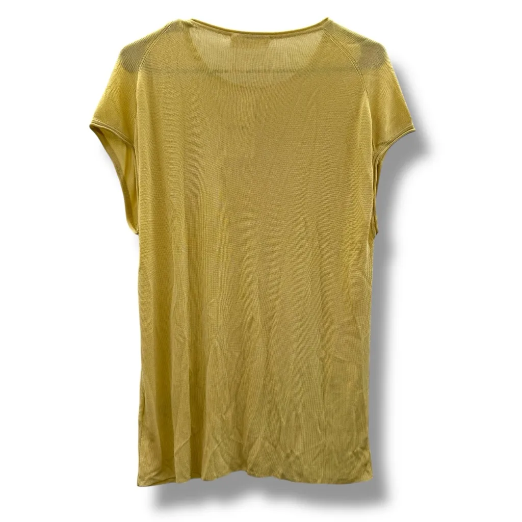 Everlane Tight Knit Dark Yellow Gold Short Sleeve Lightweight Top Sz L‎ NEW - Image 4