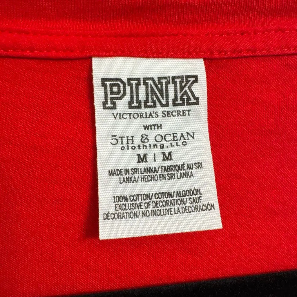 PINK Victorias Secret MLB Cincinnati Reds‎ Sequin Bling Jersey T Shirt Med - Image 3