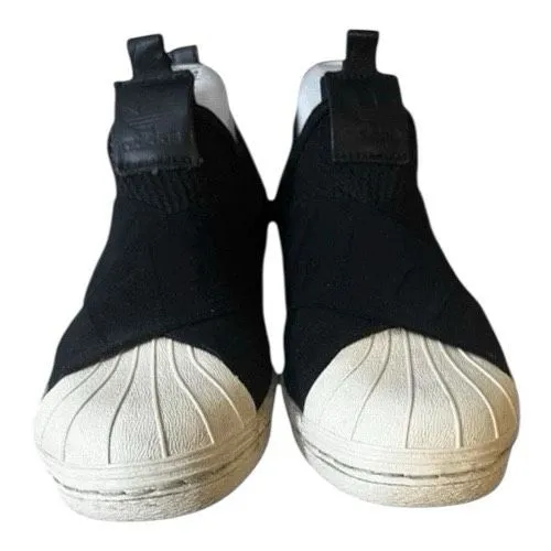 Adidas Women Original Superstar Core Black Slip On Sneakers Size 5.5 CQ2382 - Image 3