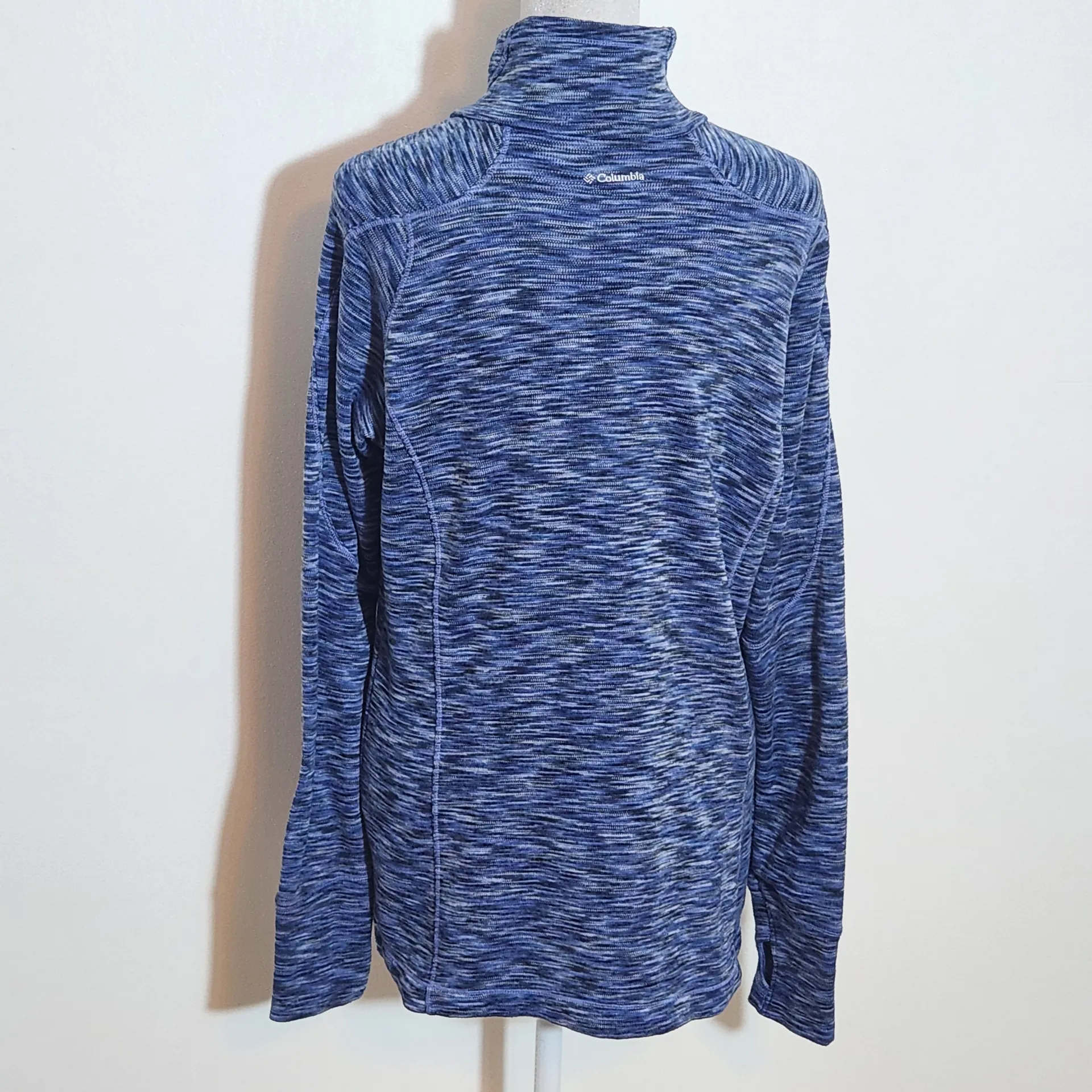 Columbia Blue Space-Dye Fitted Half-Zip Pullover Size Large - Image 6