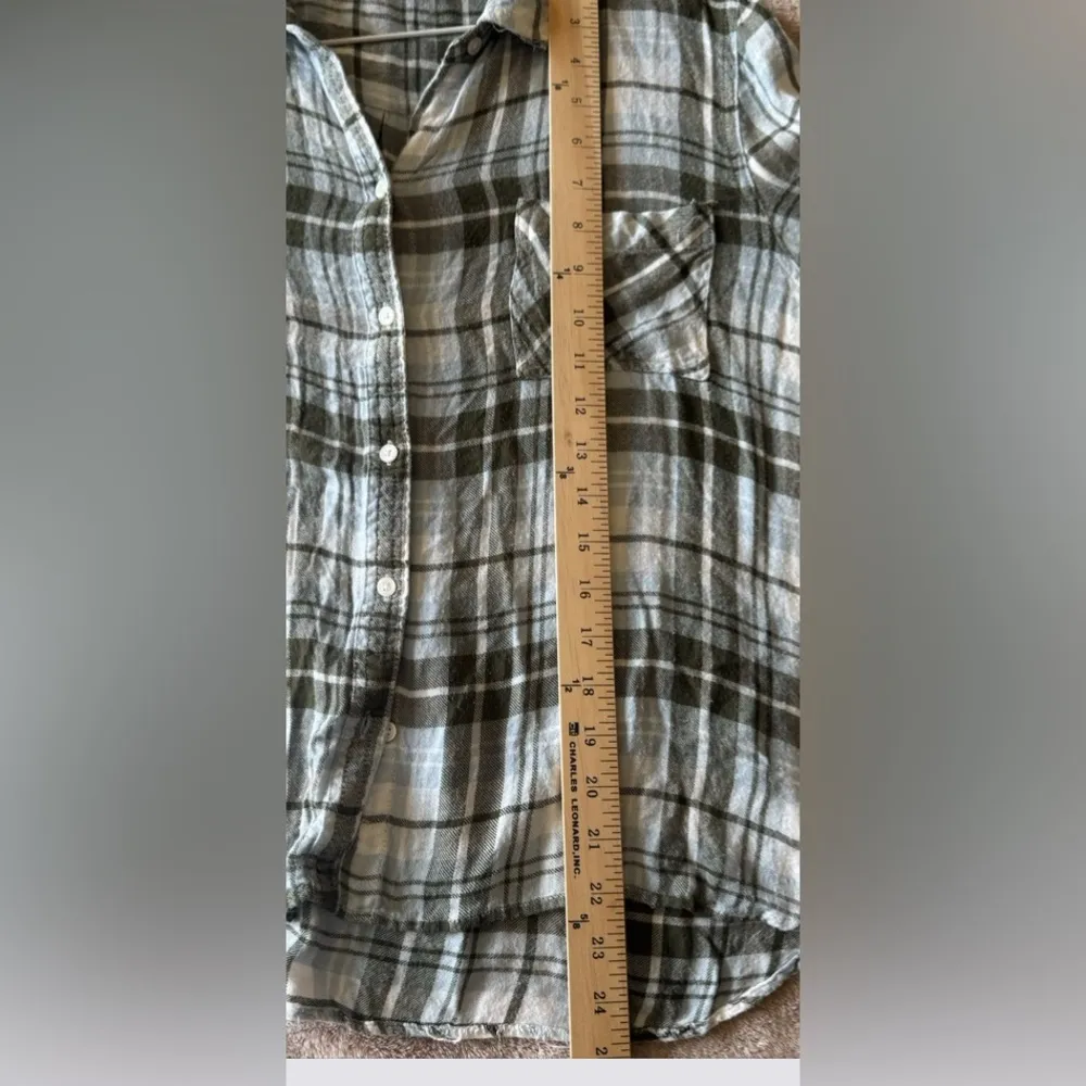 Roebuck & Company Women’s Soft Flannel Vintage Button Down Shirt XL Sears White - Image 4