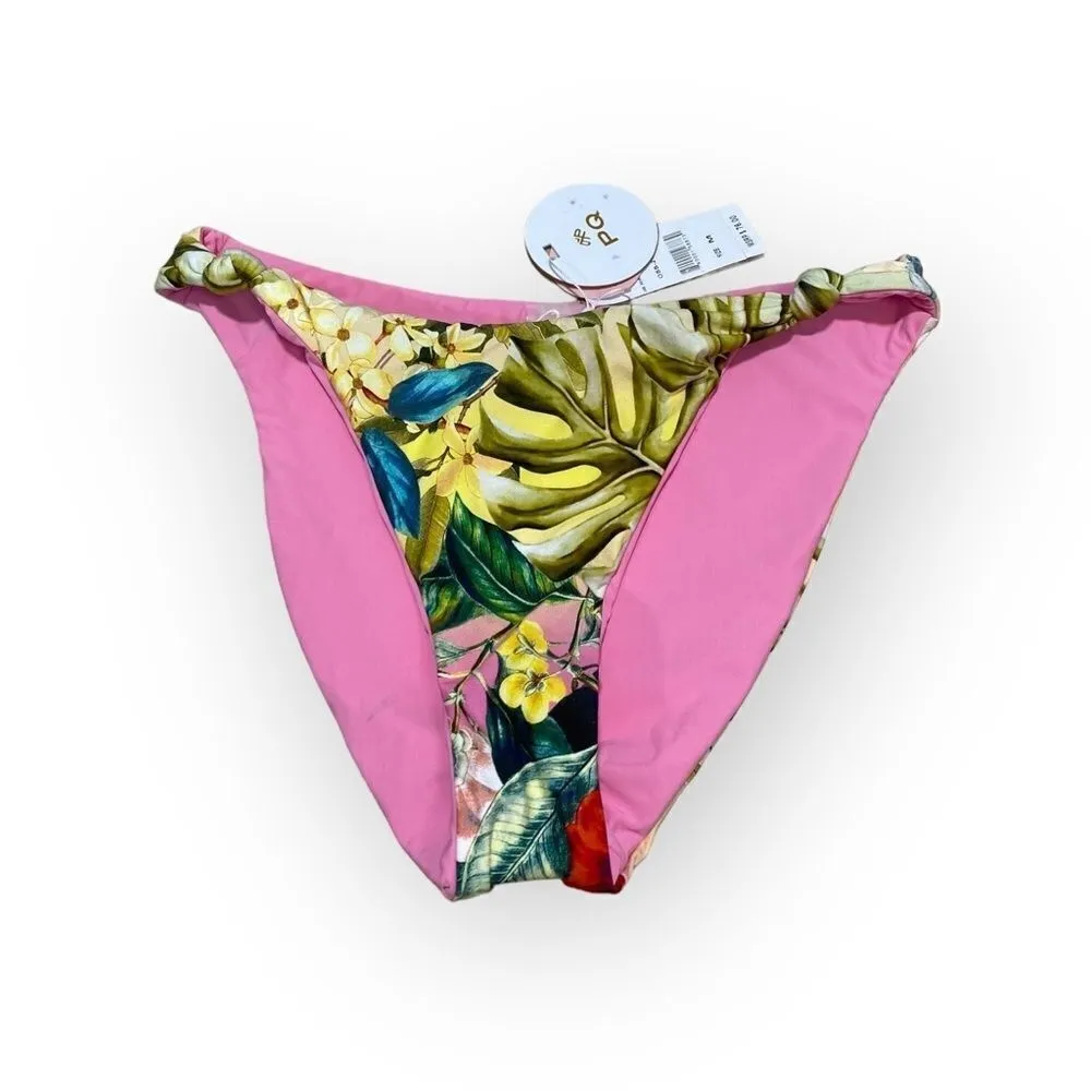 PQ reversible tropical bikini bottoms size M NWT Green Size M - Image 3