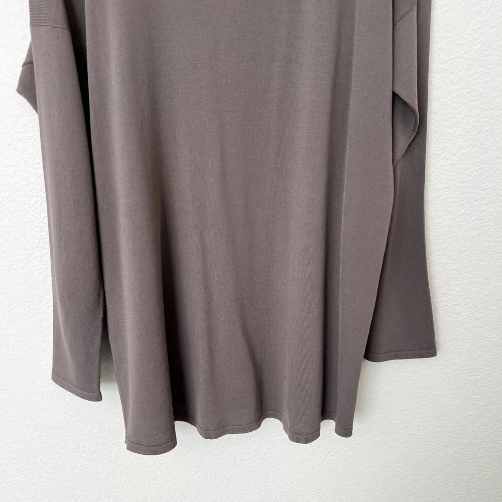 [Crea Concept] Taupe Gray Cardigan Lagenlook Asymmetrical Tie Pocket Sz Medium M - Image 9